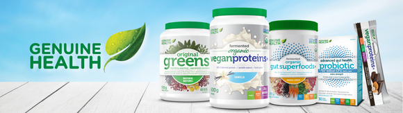 Genuine Health Greens, Vegan Protein, Gut Superfood and probiotics