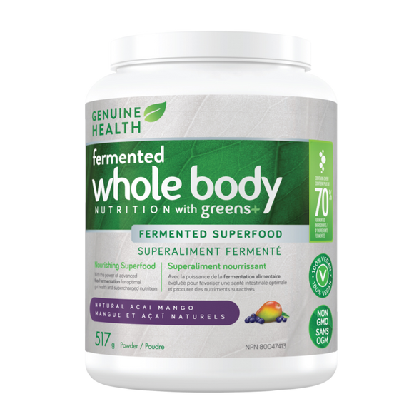 Genuine Health - Fermented Whole Body Nutrition with Greens - Natural Acai Mango (517g)