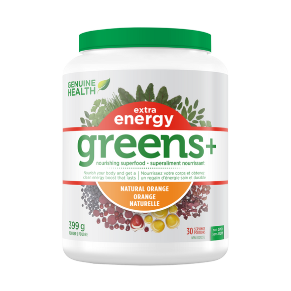 Genuine Health - Greens & Extra Energy Natural Orange (399g)