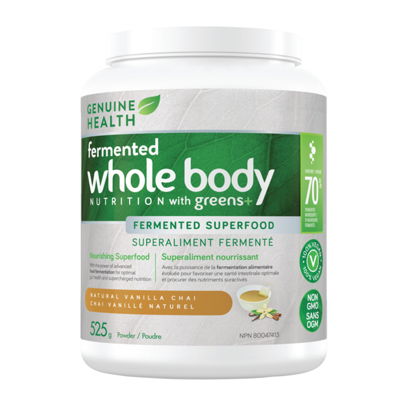 Genuine Health - Fermented Whole Body Nutrition with Greens - Natural Vanilla Chai (525g)